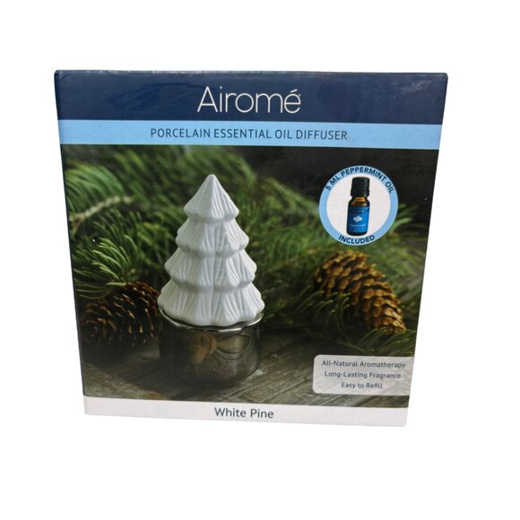Airome White Pine Porcelain Essential Oil Diffuser Christmas Tree Shape Holiday - Picture 1 of 9